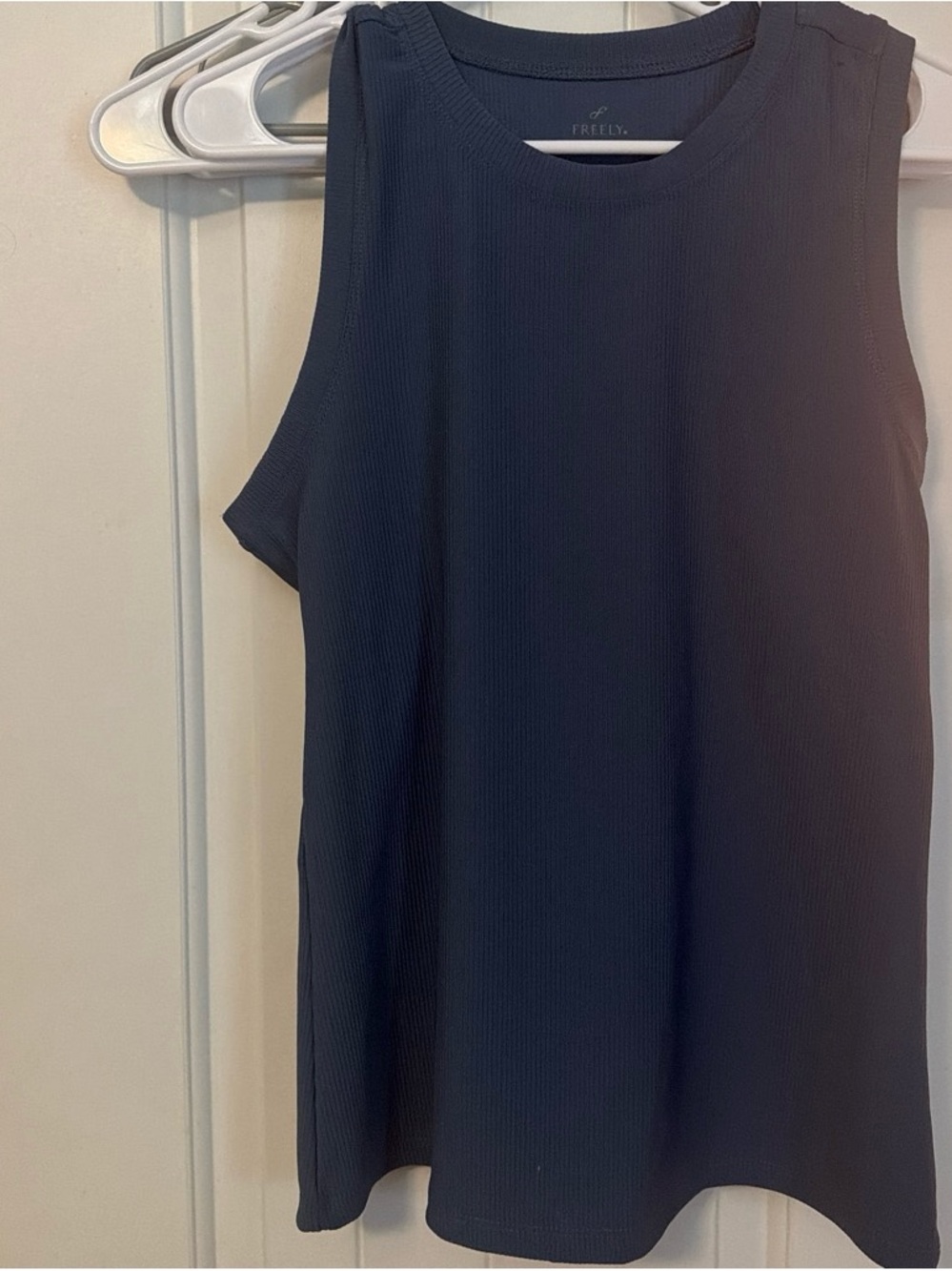 Freely Navy Ribbed Sleeveless Tank Top